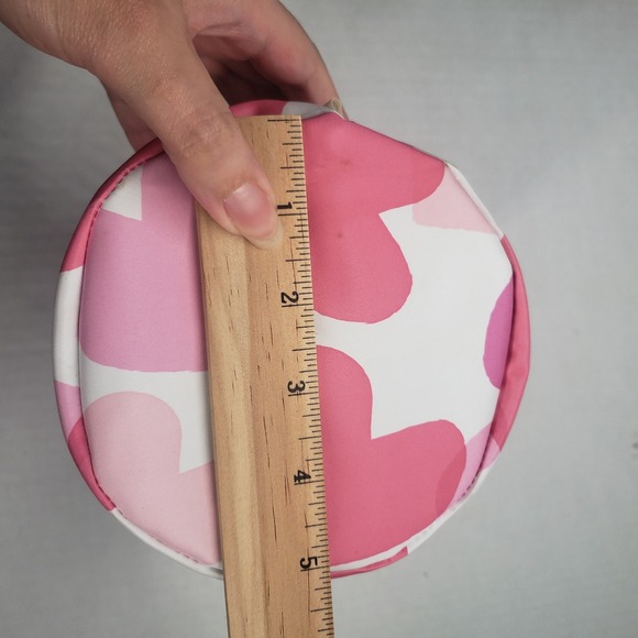 Clinique Makeup Bag Pink White Hearts Cosmetic Pouch Drawstring Travel Case - Picture 8 of 16